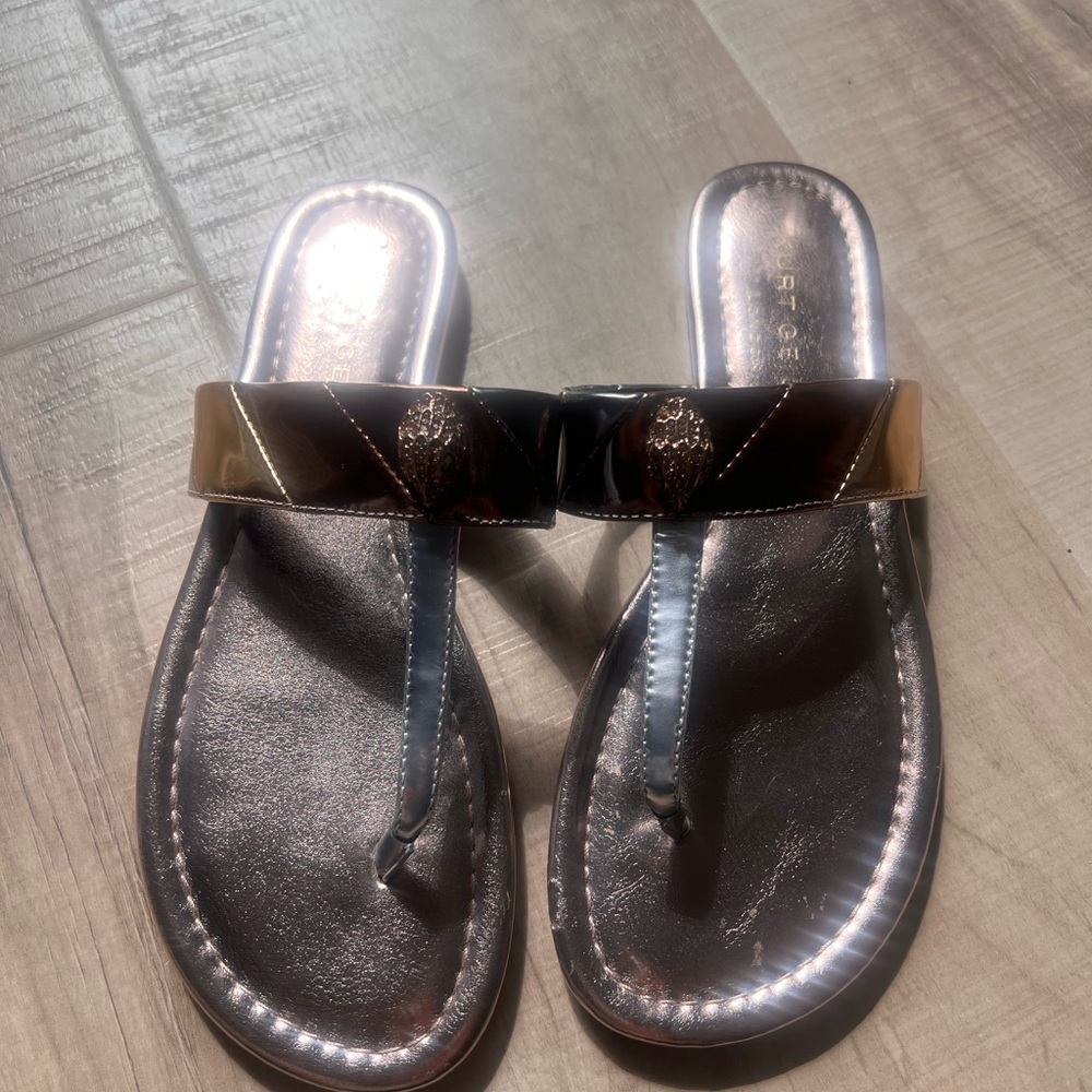 Kurt Geiger Gold and Silver Strappy Sandals